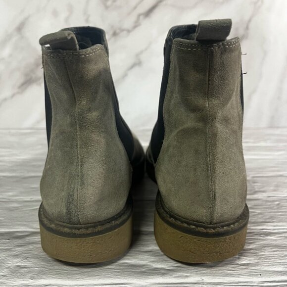 Barbara Barbieri Made in Italy Chelsea Leather Grey Suede Ankle Booties - Picture 6 of 12